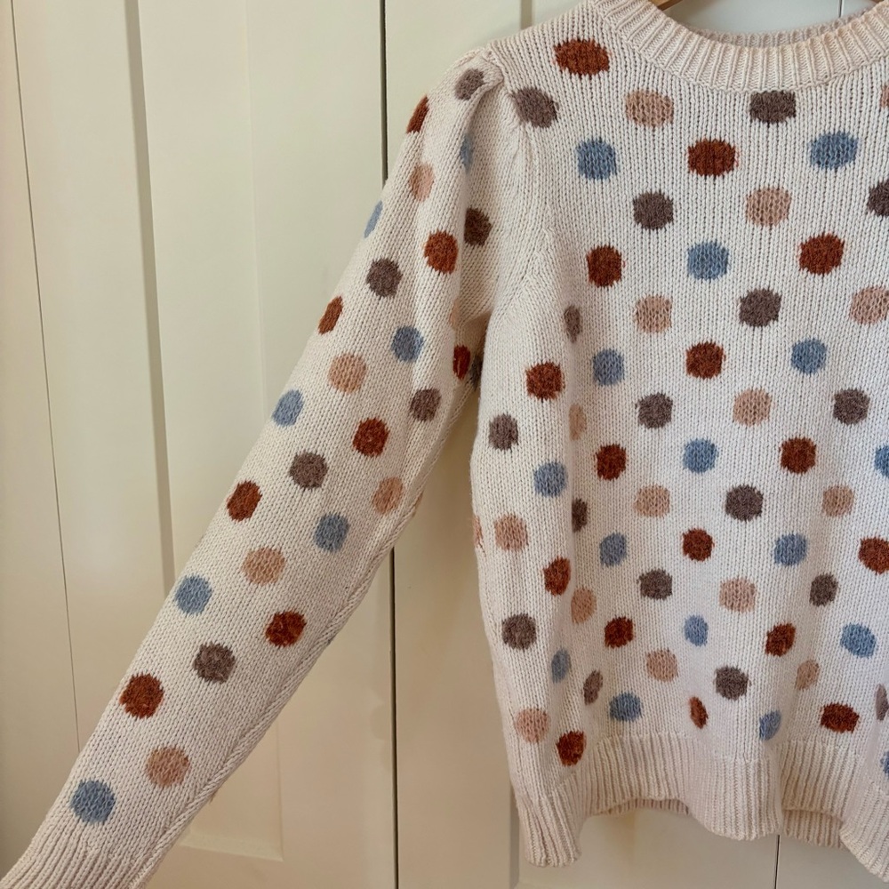 La Vie by Rebecca Taylor Size XS Polka Dot Pastel Sweater
